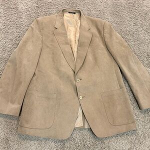 70s Ultra Suede Halston Tan blazer mens 48R Halsuede Sport Coat